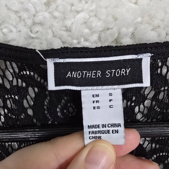 Whimsigoth Lace Mini Dress Black Flare Sleeve Fairycore‎ Goth Womens Small - Picture 6 of 16